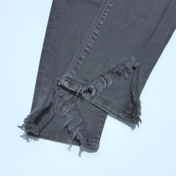 Frame Denim Hathaway Distressed Mid Rise Ankle Cropped Le Skinny Jeans Black 25 - Picture 16 of 16